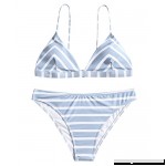 ZAFUL Women's Sexy Striped Bikini Set Padded Spaghetti Strap Swimsuit Triangle Bathing Suit White B07D3T78ZY